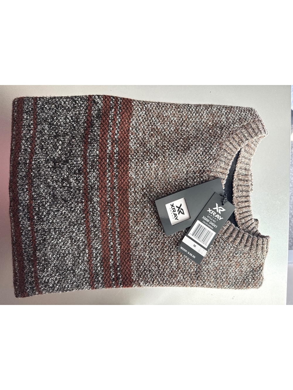Men's Xray Knit Sweater Elegant Brown Size M, New With Tag